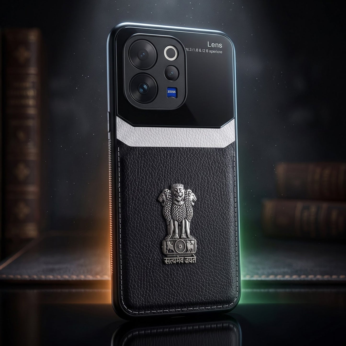 Vivo V70 5G Satyamev Jayate 3D Metal Leather Back Case