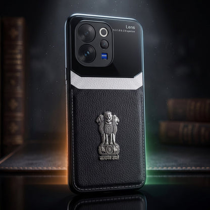 Vivo V70 5G Satyamev Jayate 3D Metal Leather Back Case