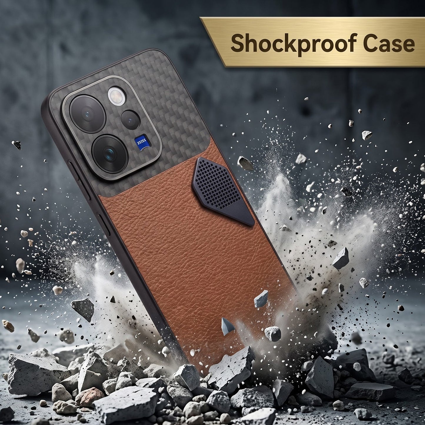 Vivo V70 5G Carbon Fiber Heat Dissipation Leather Hybrid Phone Case