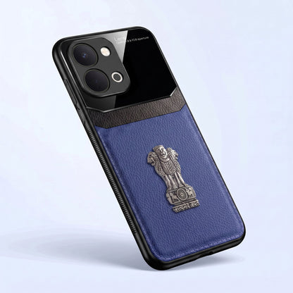 Vivo T5X 5G Satyamev Jayate 3D Metal Leather Back Case