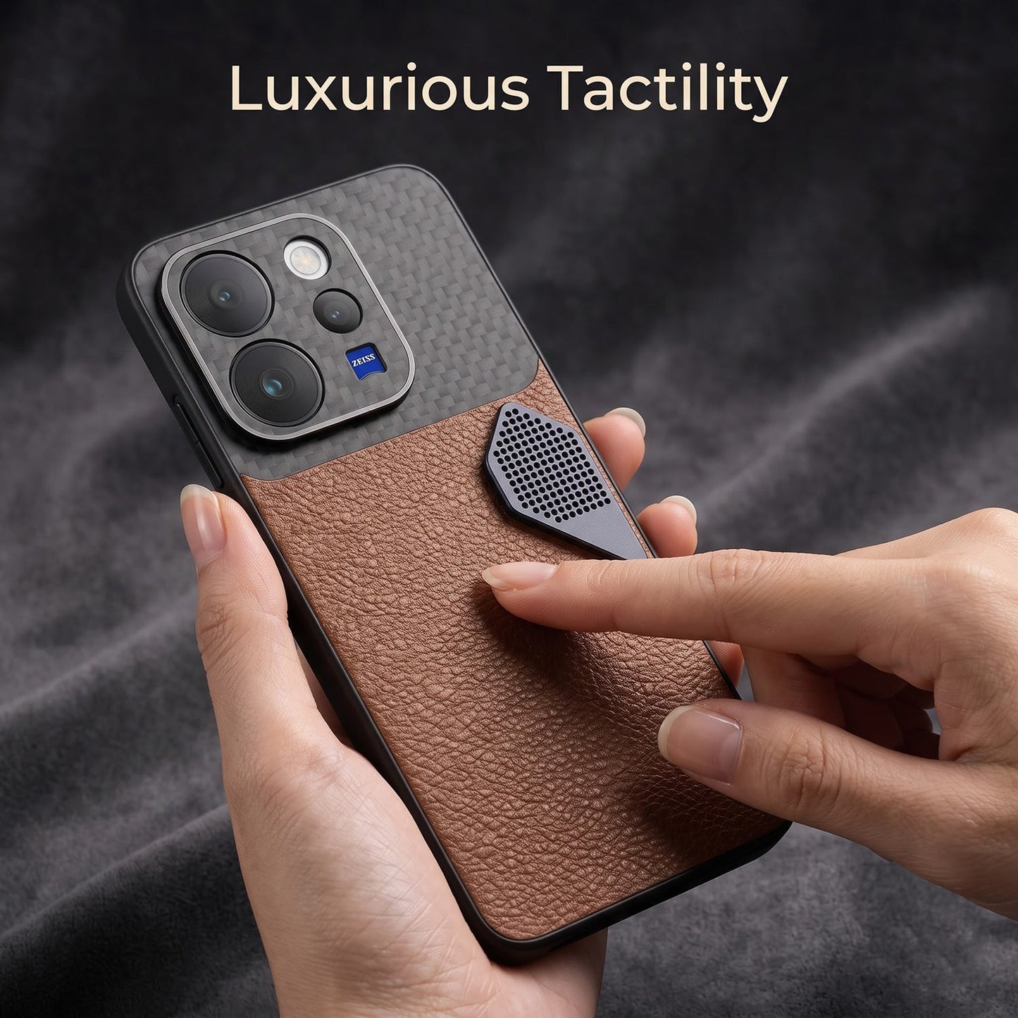 Vivo V70 5G Carbon Fiber Heat Dissipation Leather Hybrid Phone Case