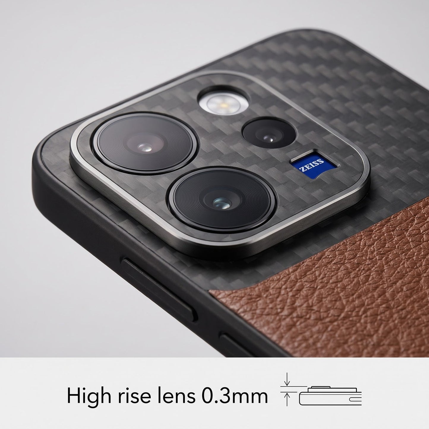 Vivo V70 5G Carbon Fiber Heat Dissipation Leather Hybrid Phone Case