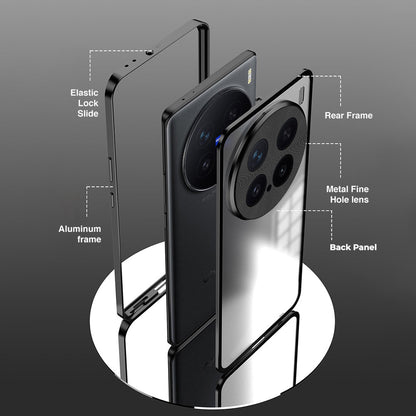 Vivo X200 Pro 5G Aluminium Metal Bumper Shield Transparent Back Case