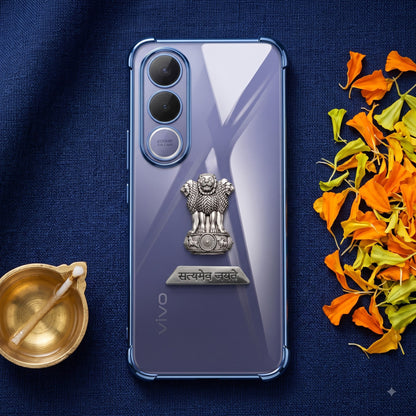 Vivo V70 FE 5G Satyamev Jayate 2-in-1 Emblem Transparent Shockproof Airbag Case