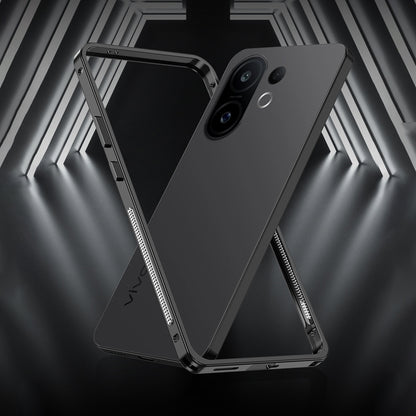 Vivo X200 FE 5G Black phone case with brand logo on a dark geometric background