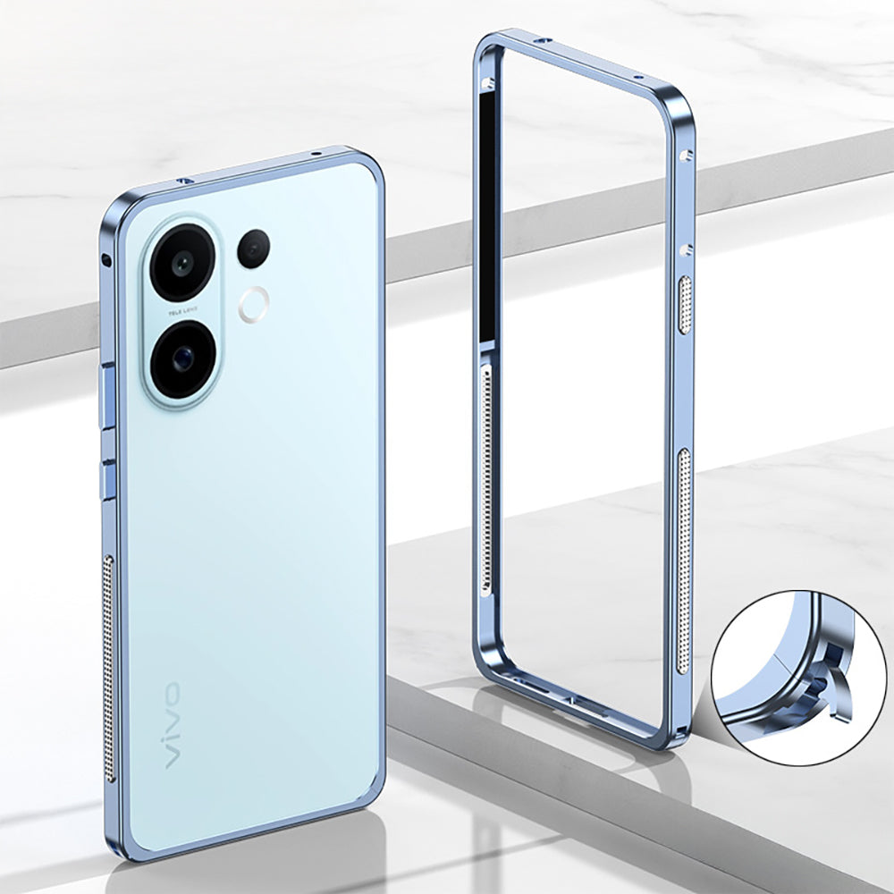 Vivo X200 FE 5G Smartphone with a clear blue case on a reflective surface