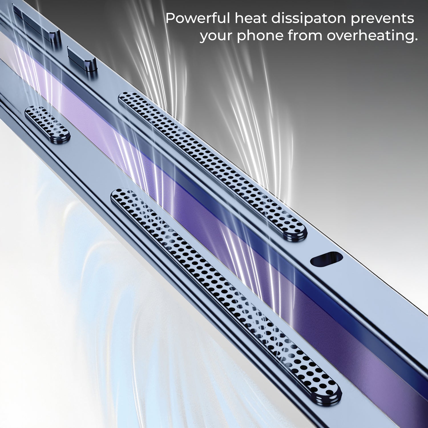 Vivo X200 FE 5G Phone case with heat dissipation design and text on a gray background