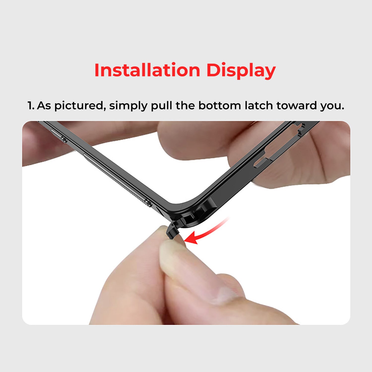 Vivo X200 FE 5G Step-by-step guide on installing a display with text and arrow indicators.