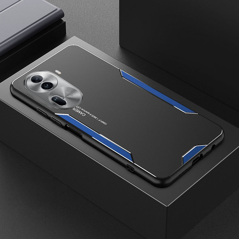 Blue Oppo Reno 11 Pro 5G Luxury Aluminum Metal Frame Protective Back Cover