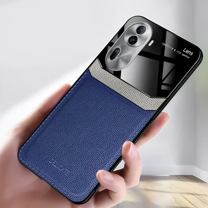 blue Oppo Reno 11 Pro 5G Leather Lens Protective Case