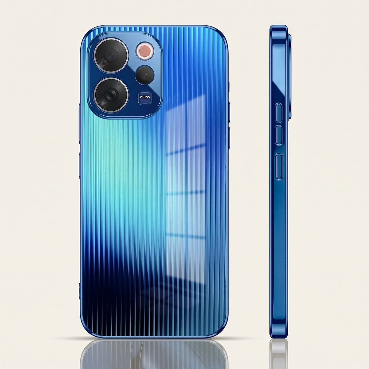 Vivo V70 5G Aureon X1 Blue Electroplated Glass Phone Back Case