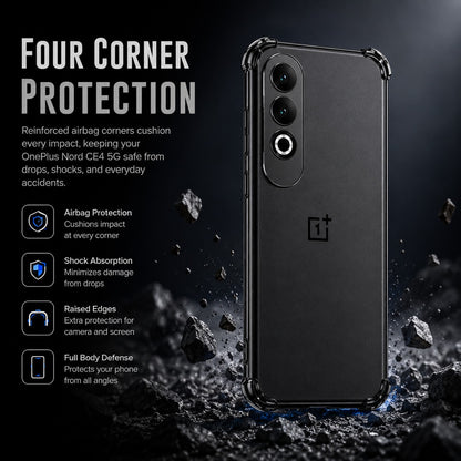 OnePlus Nord CE4 5G Transparent Shockproof Case With Airbag Corners