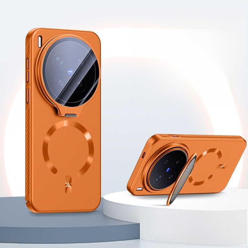 Vivo X300 & X300 Pro 5G MagSafe Orange Camera Ring Stand Shockproof Protective Case