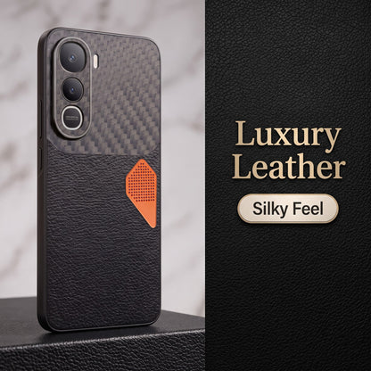 Vivo Y400 Pro 5G Carbon Fiber Heat Dissipation Leather Hybrid Phone Case