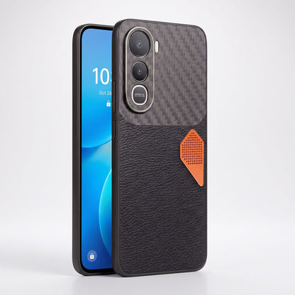 Vivo Y400 Pro 5G Carbon Fiber Heat Dissipation Leather Hybrid Phone Case