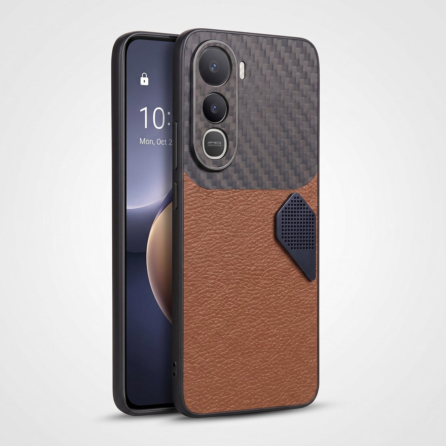 Vivo Y400 Pro 5G Carbon Fiber Heat Dissipation Leather Hybrid Phone Case
