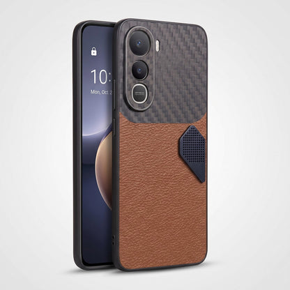 Vivo Y400 Pro 5G Carbon Fiber Heat Dissipation Leather Hybrid Phone Case