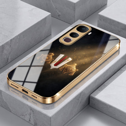 Vivo Y400 Pro Royal Heritage Edition Gold Electroplated Glass Phone Back Case