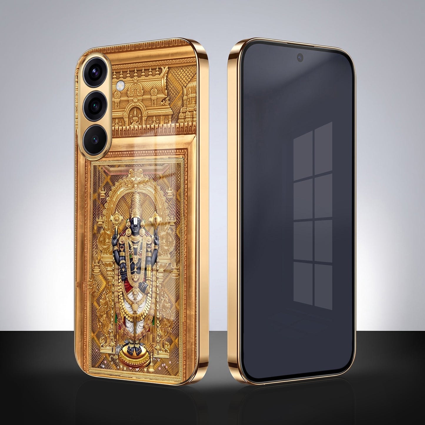 Samsung Galaxy A56 5G Premium Heritage Gold Electroplated Glass Phone Back Case