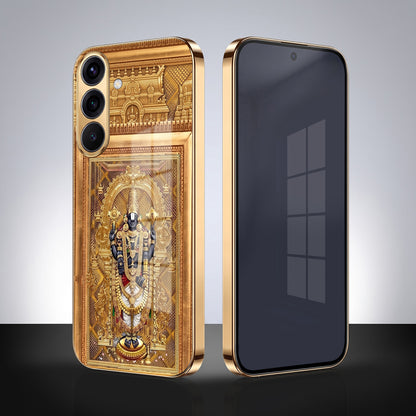 Samsung Galaxy A56 5G Premium Heritage Gold Electroplated Glass Phone Back Case