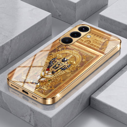 Samsung Galaxy A56 5G Premium Heritage Gold Electroplated Glass Phone Back Case