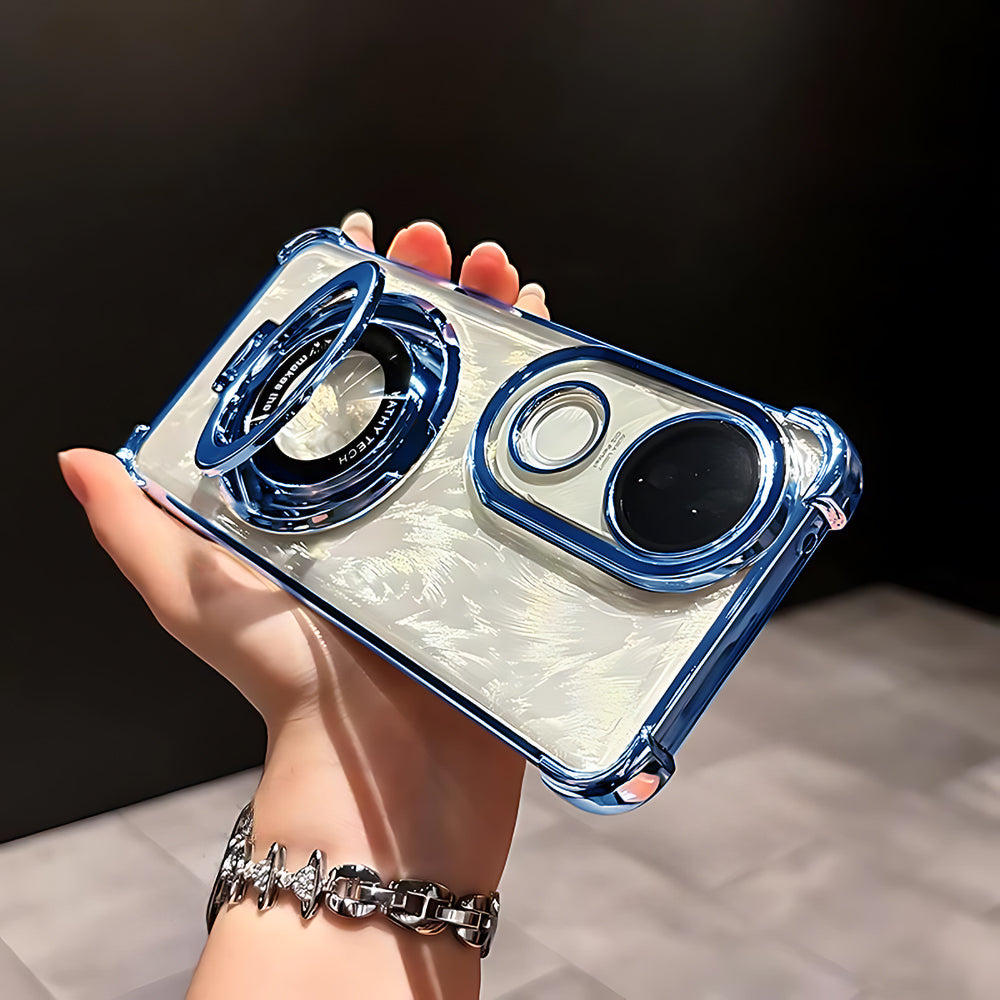 Vivo V50 5G Original Luxury Magnifier Ring Stand Shockproof Airbags Corner Case (Buy 1 Get 1 Surprise Cover)