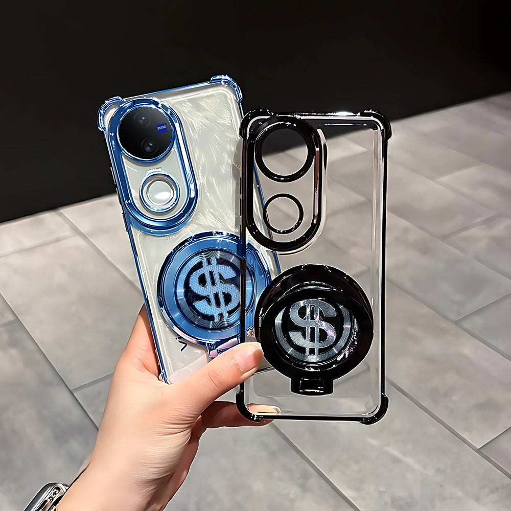 Vivo V50 5G Four Corner Airbags 100% Original Astro Money Magnet Rotating Dollar Case (Buy 1 Get 1 Surprise Cover)