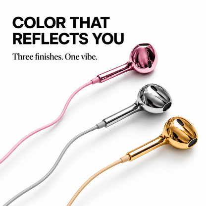 LuxeTone Premium Metallic Wired Earphones with HD Stereo Sound