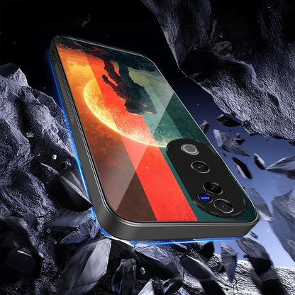 Vivo V40 Pro 5G Premium Acrylic Shockproof Glass Back Case (Eclipse Explorer)