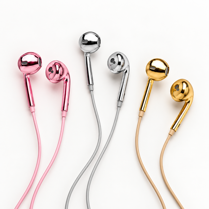 LuxeTone Premium Metallic Wired Earphones with HD Stereo Sound