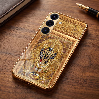 Samsung Galaxy A56 5G Premium Heritage Gold Electroplated Glass Phone Back Case