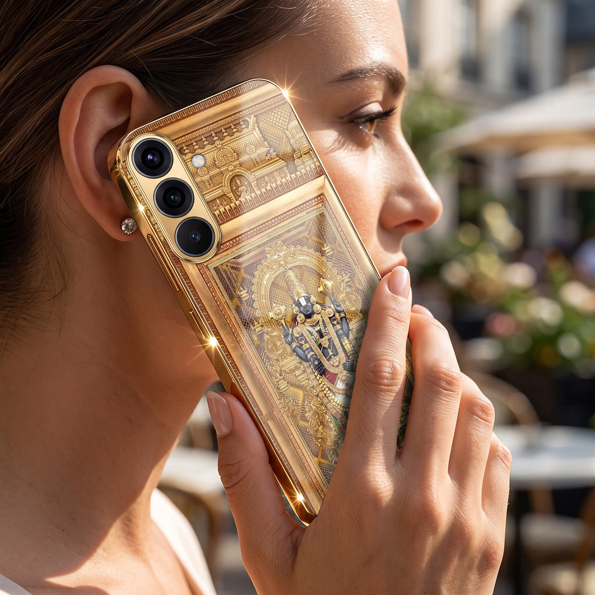 Samsung Galaxy A56 5G Premium Heritage Gold Electroplated Glass Phone Back Case
