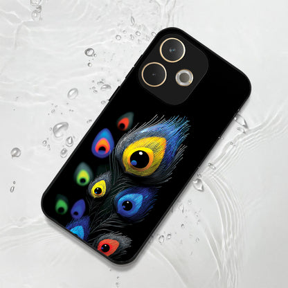 Oppo A5 Pro 5G Premium Peacock Feather Acrylic Glass Back Case