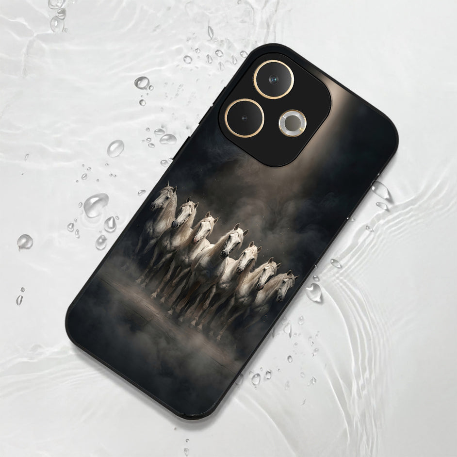 Oppo A5 Pro 5G Running Horses Acrylic Glass Back Case