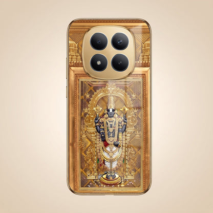 Redmi Note 15 Pro Plus 5G Premium Heritage Gold Electroplated Glass Phone Back Case