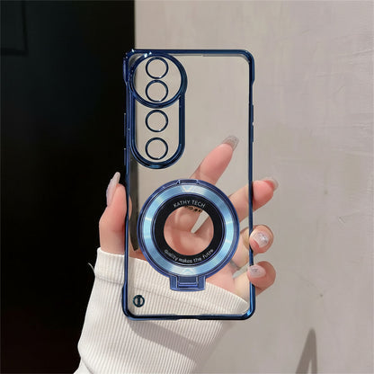 Vivo V40 Pro 5G Phone case with blue accents held by a hand against a neutral background