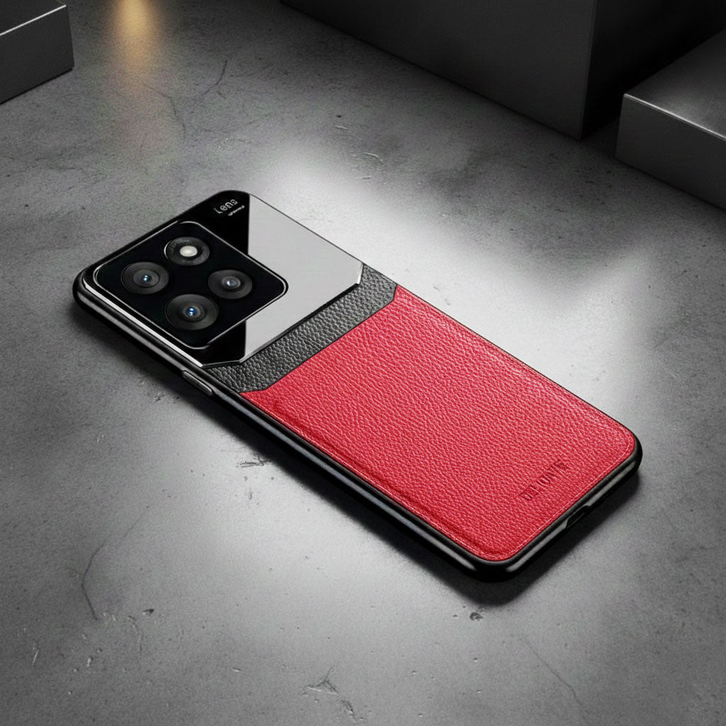 Motorola Edge 60 Fusion 5G Phone case with red back and black sides on a gray surface