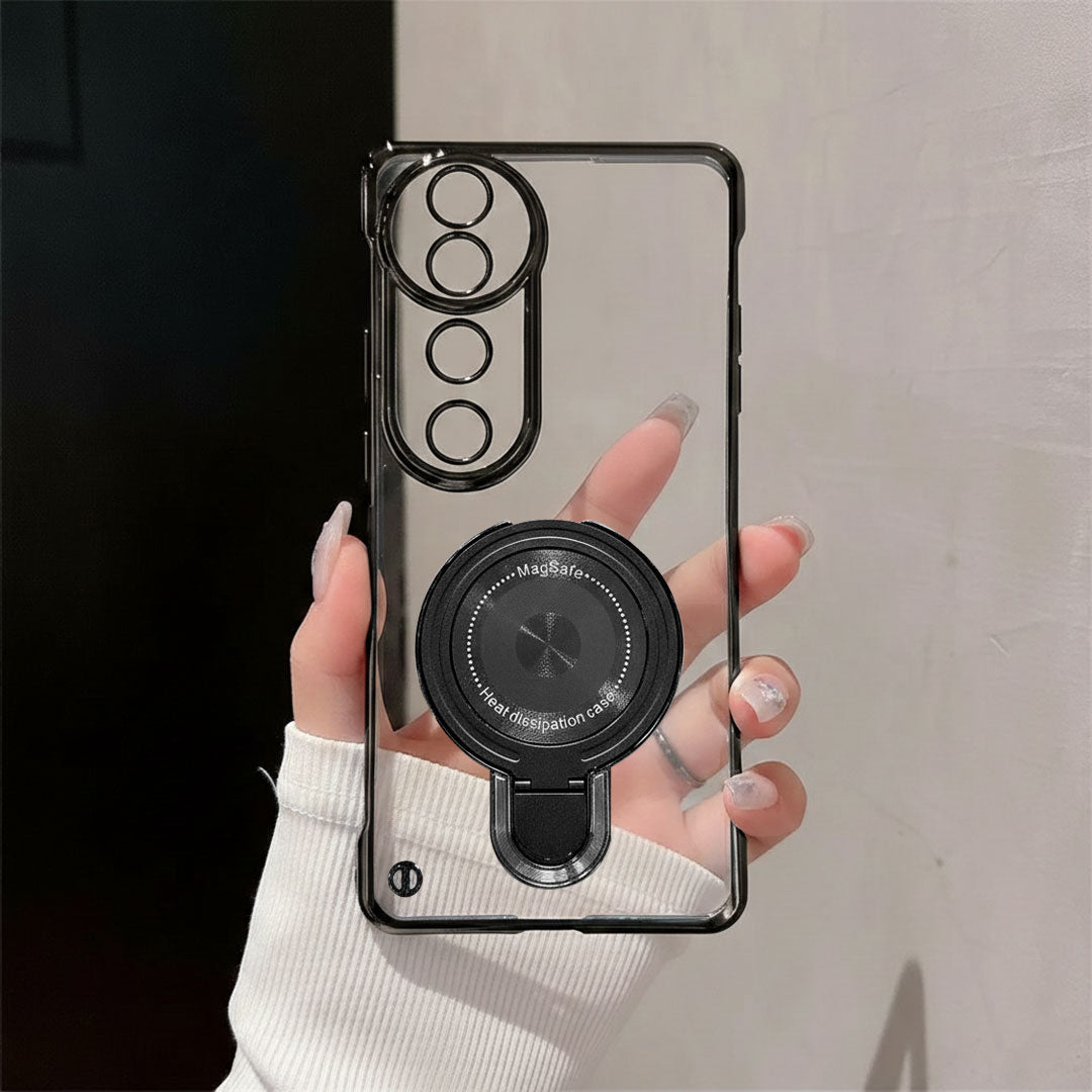 Vivo V40 Pro 5G Phone case with camera lens design held by a hand against a neutral background