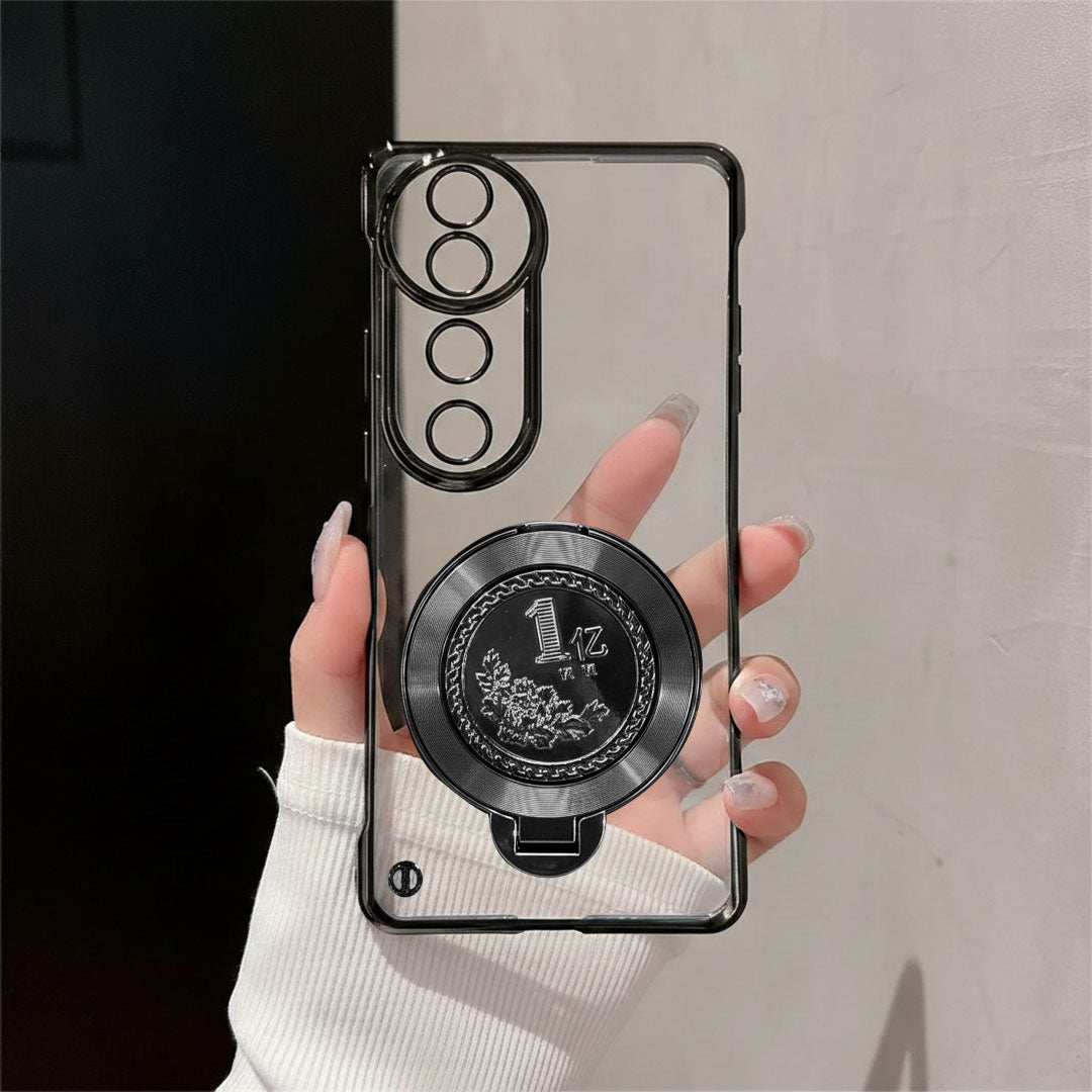 Vivo V40 Pro 5G Phone case with camera lens protector and stand held by a person