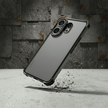 Vivo V60 5G phone case on a textured surface with a metallic background