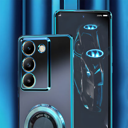 Smartphone with a futuristic design on a blue gradient background
