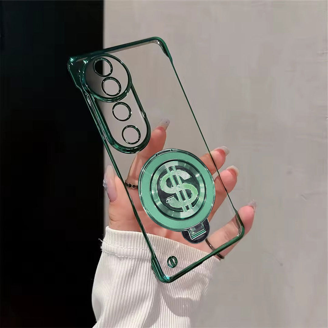 Vivo V40 Pro 5G Phone case with dollar sign design held by a hand against a neutral background