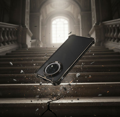 Oppo F31 Pro Plus 5G Black phone case with magnetic ring on a staircase