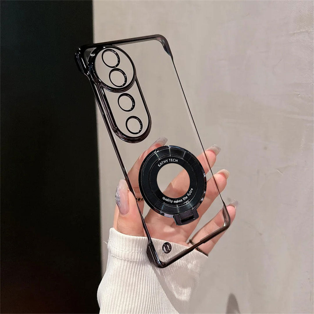 Vivo V40 Pro 5G Phone case with transparent design held by a hand against a neutral background
