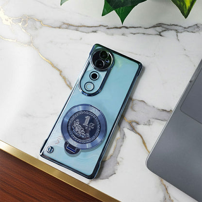 Vivo V40 Pro 5G Smartphone with a blue case on a marble surface