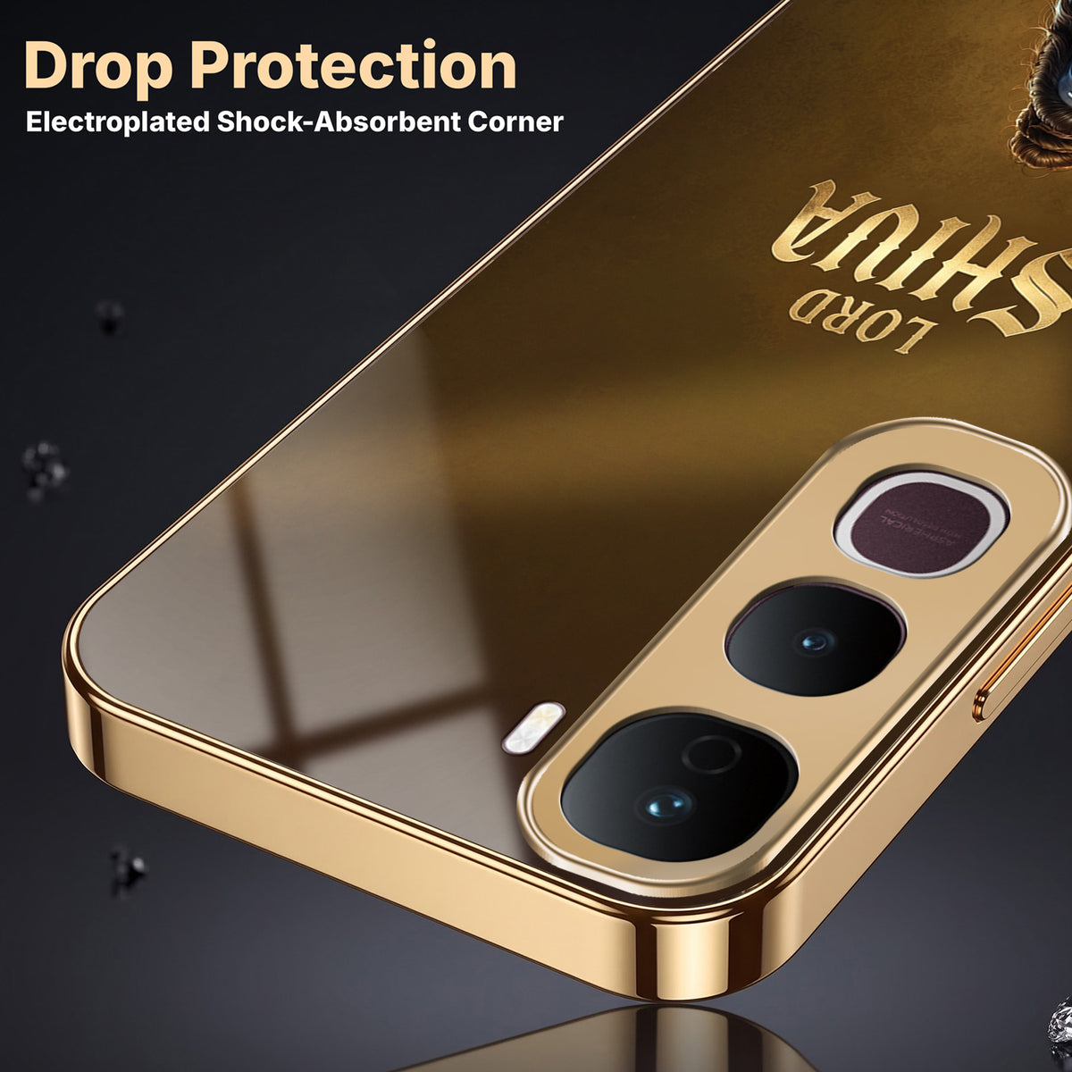 Vivo Y400 Pro Lord Shiva Gold Electroplated Glass Phone Back Case