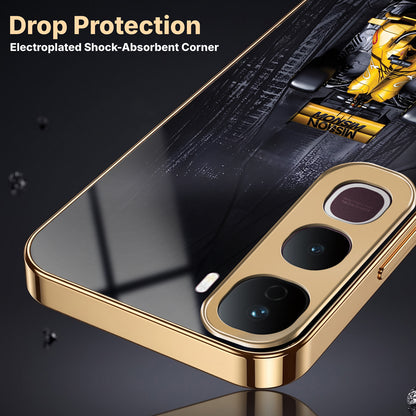 Vivo Y400 Pro 5G F1 Racing Car Gold Electroplated Glass Phone Back Case