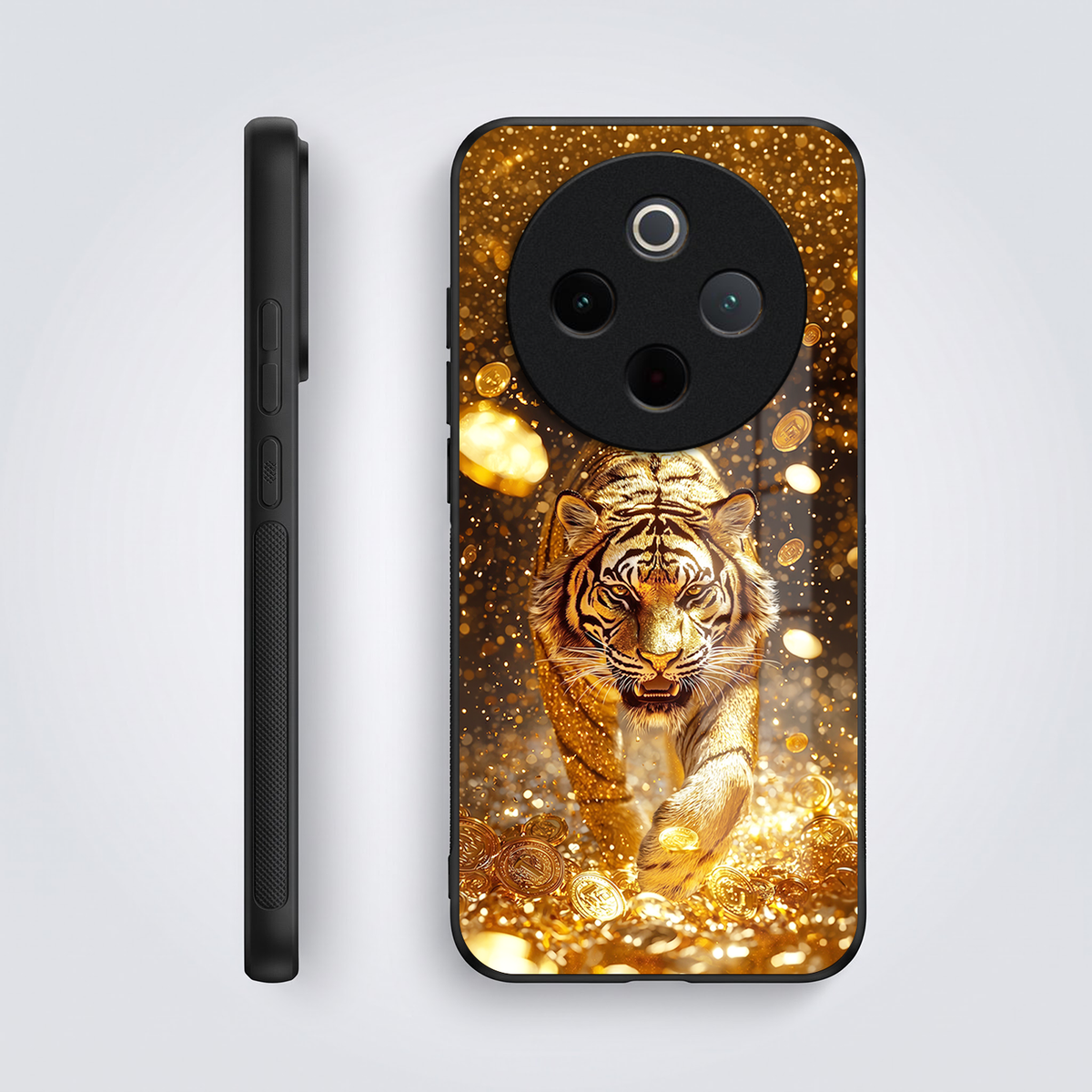 Vivo T4 5G Luxury Tiger Acrylic Glass Back Case