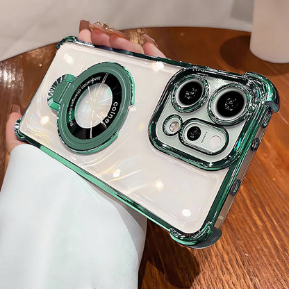 Oppo Reno14 5G Original Luxury Magnifier Ring Stand Shockproof Airbags Corner