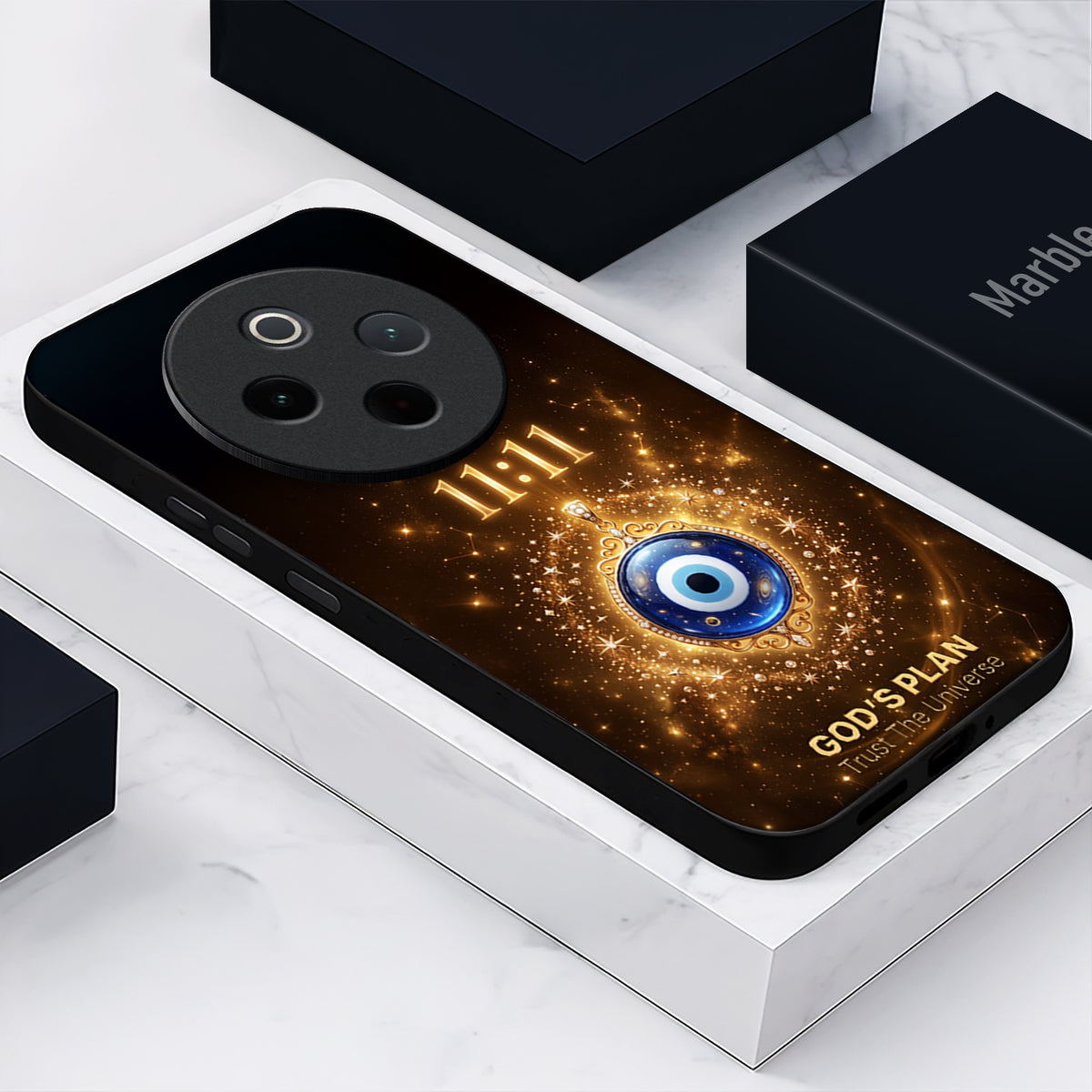Vivo T4 5G God’s Plan Evil Eye Acrylic Glass Back Case